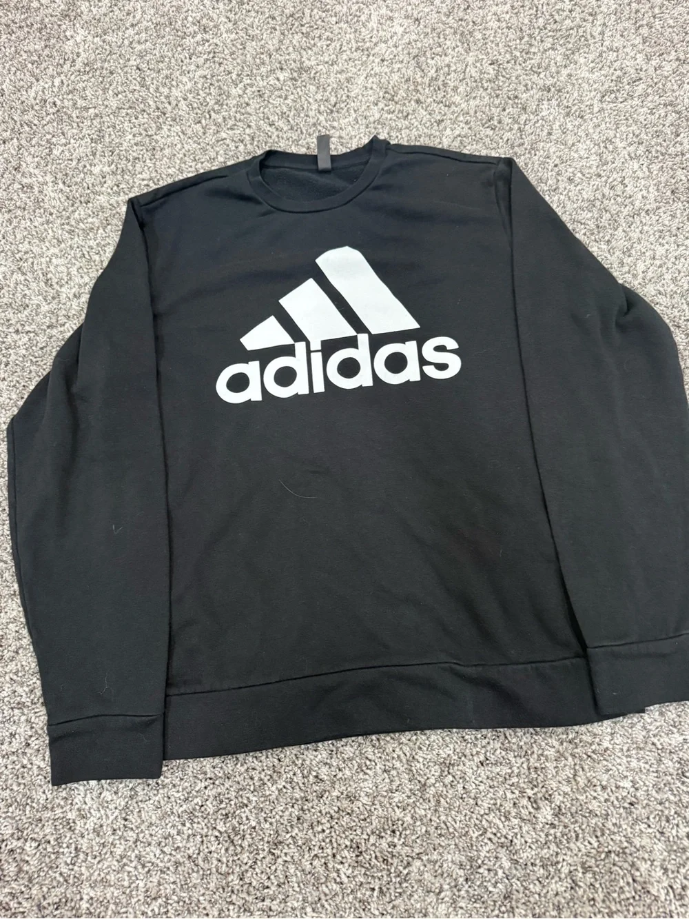 adidas Black Crewneck Sweatshirt with White Logo